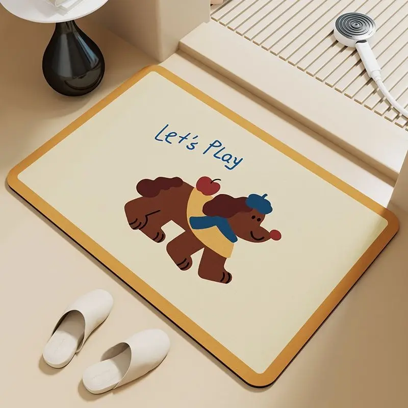 Dachshund puppy absorbent floor mat diatom mud bathroom door foot pad non-slip toilet toilet door cute foot pad - Image 2