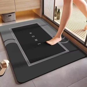 Diatomite Super Absorbent Bath Mat, Non-Slip Bathroom Floor Mat, Quick Dry Easy Clean Rug