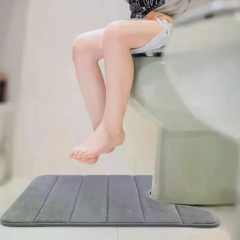 U-shaped Toilet Mat Bathroom Mat Bathroom Carpet Bathroom Carpet Memory Foam Bath Mat Anti-skid Super Absorbent - Image 6