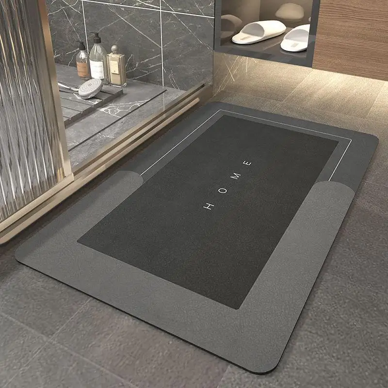 Diatomite Super Absorbent Bath Mat, Non-Slip Quick Dry Bathroom Floor Mat, Easy Clean Rug