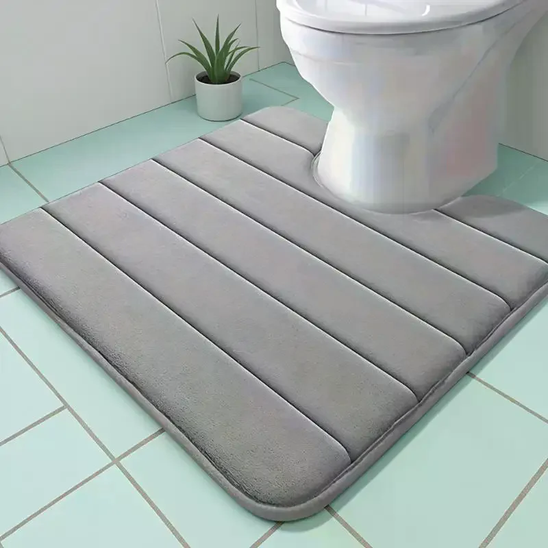 U-shaped Toilet Mat Bathroom Mat Bathroom Carpet Bathroom Carpet Memory Foam Bath Mat Anti-skid Super Absorbent - Image 5