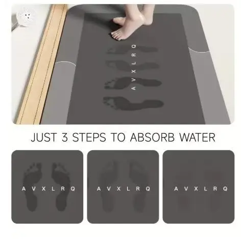 Diatomite Super Absorbent Bath Mat, Non-Slip Quick Dry Bathroom Floor Mat, Easy Clean Rug - Image 3