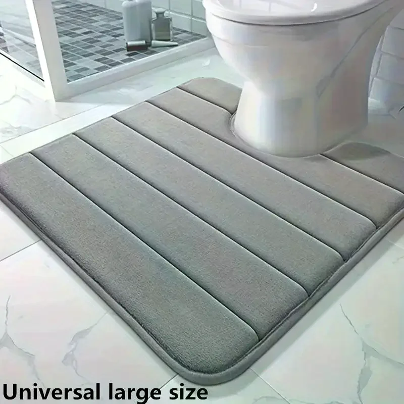 U-shaped Toilet Mat Bathroom Mat Bathroom Carpet Bathroom Carpet Memory Foam Bath Mat Anti-skid Super Absorbent - Image 2